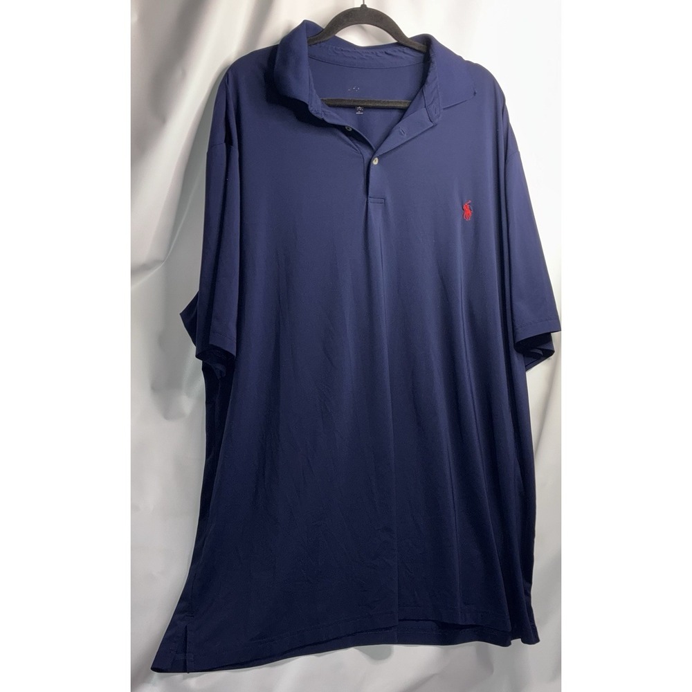 Polo Ralph Lauren Performance Polo Shirt Mens Fits 3XL Navy Blue Red Pony Golf